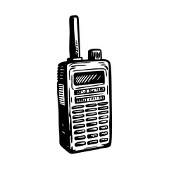 Walkie talkie illustration in vintage style