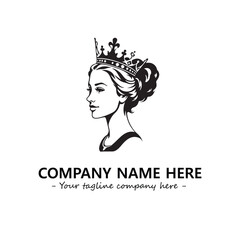 Head of queen logo company design vector illustration