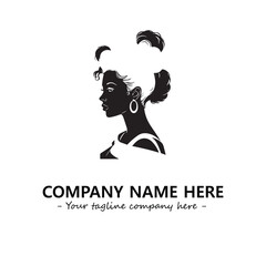 Head of queen logo company design vector illustration