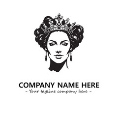 Head of queen logo company design vector illustration