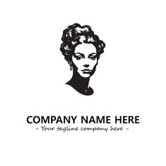 Head of queen logo company design vector illustration