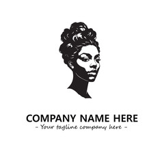Head of queen logo company design vector illustration