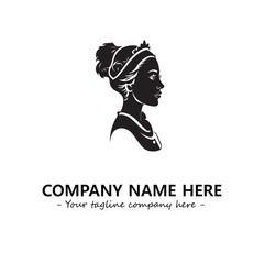 Head of queen logo company design vector illustration