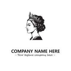 Head of queen logo company design vector illustration