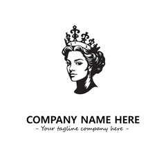 Head of queen logo company design vector illustration