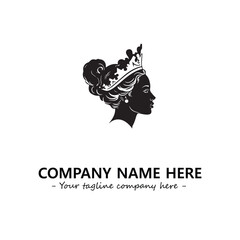 Head of queen logo company design vector illustration