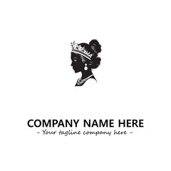 Head of queen logo company design vector illustration