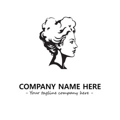 Head of queen logo company design vector illustration