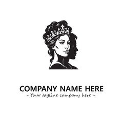 Head of queen logo company design vector illustration
