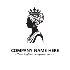 Head of queen logo company design vector illustration