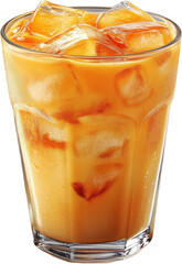 Iced Caramel Coffee Drink in a Glass