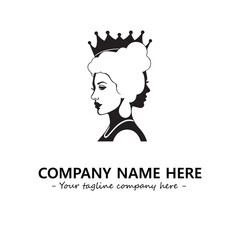 Head of queen logo company design vector illustration