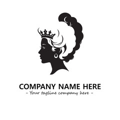 Head of queen logo company design vector illustration