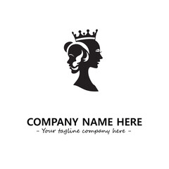 Head of queen logo company design vector illustration