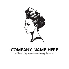 Head of queen logo company design vector illustration