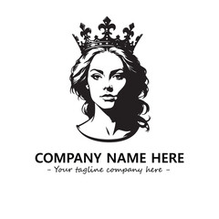 Head of queen logo company design vector illustration