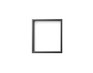 A simple black square picture frame with white center on transparent