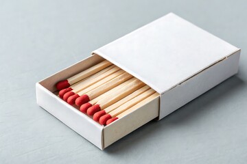 Blank White Matchbox with Wooden Matches, Ready for Branding