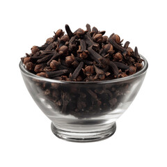 Obraz premium Aromatic Cloves in Glass Bowl - Close-Up of Dried Spice