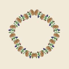 Floral wreath illustration on light background