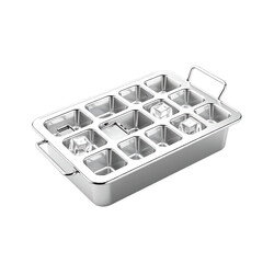Stainless Steel Ice Cube Tray with Cubes