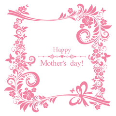 Happy Mother's Day! Greeting card. Celebration background with flower and place for your text. Vector Illustration