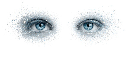 Fototapeta premium Captivating eyes sparkling with glittering beauty. transparent background
