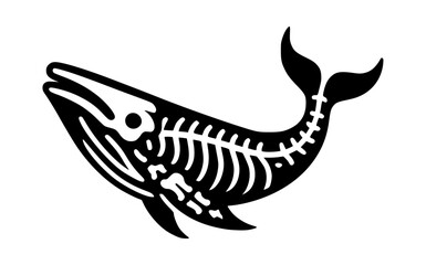 Obraz premium Whale Skeleton Icon Logo Vector