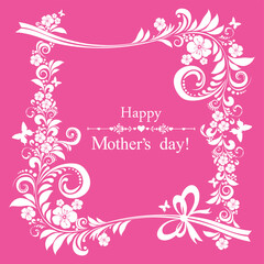 Happy Mother's Day! Greeting card. Celebration background with flower and place for your text. Vector Illustration