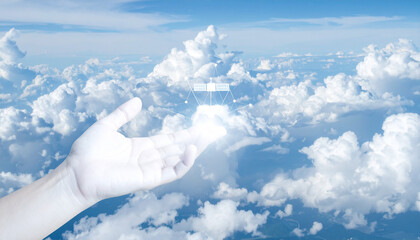 Cloud computing innovation digital skies technology art futuristic environment creative viewpoint