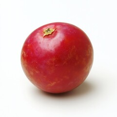 Obraz premium Closeup of a Single Red Cranberry on White Background