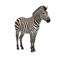 Fototapeta premium Isolated Zebra Animal Full Body On Transparent Background