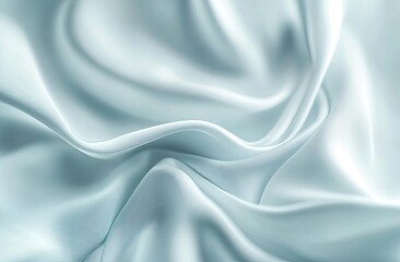 Obraz premium Elegant light blue silk fabric folds