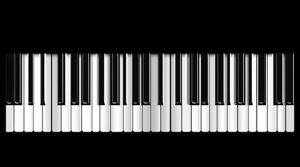 Fototapeta premium Close-up of a piano keyboard, showcasing the classic black and white keys. Ideal for musical themes, backgrounds, or design projects.