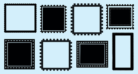 Variety of decorative stamp frames, isolated element set vector
