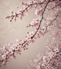 Obraz premium Intricate paper texture provides backdrop for delicate, blooming spring blossoms , blossom, close up