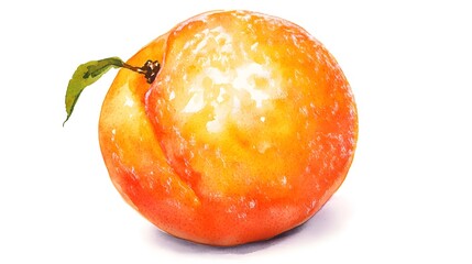 Detailed illustration of a peach with glistening skin.