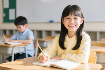 교실에서 공부하는 아이들