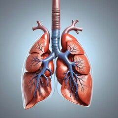 3d rendered illustration of a lungs anatomy models
