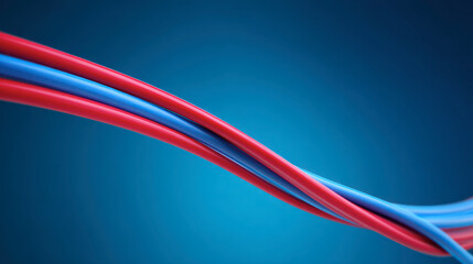 Innovative Red and Blue Wires Highlighting Modern Electrical Components
