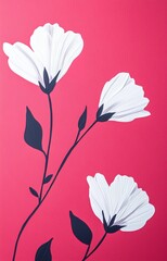 pink flowers on a white background