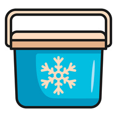 Ice box icon for carrying cold drinks