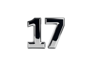 Shiny Metallic 3D Number 17