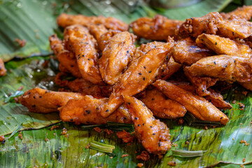 Thai Style Deep Fried Sweet Potato. Thai Street Food.