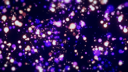 Bright abstract background with glowing neon particles and futuristic light effects