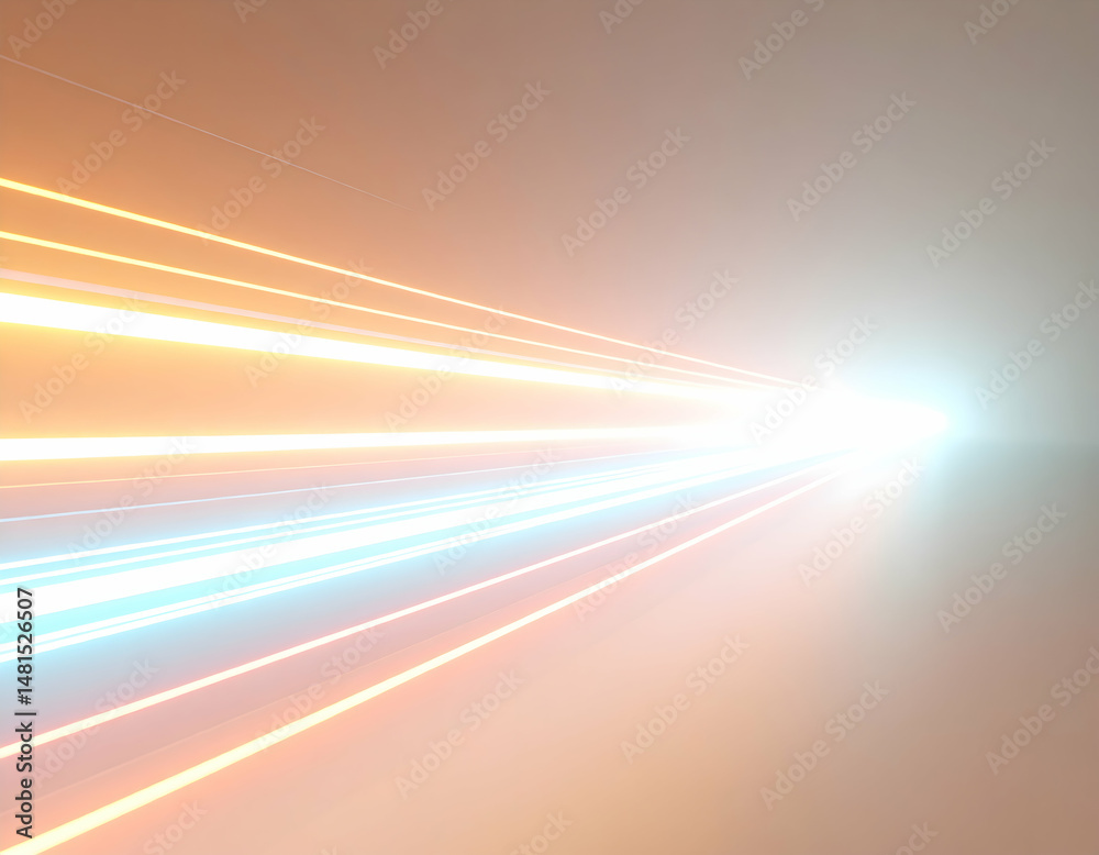 Canvas Prints sparkling laser beam effect with high speed shine emitting colorful light against a dark background