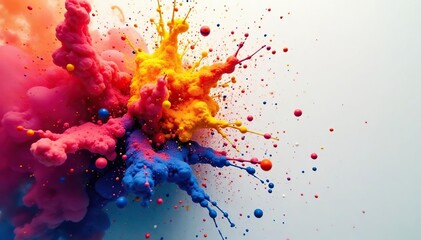 Abstract colorful paint explosion, vibrant texture, creative art background , imagery, creative, tones