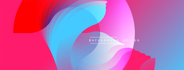 Abstract vibrant layers create dynamic composition. Pink, blue, purple hues blend seamlessly, forming modern visual experience.