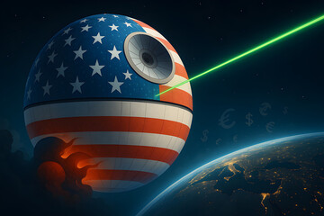 Satirical Power Play: Patriotic Orbital Weapon Enforcing Global Trade Imbalance 03