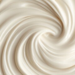 Close-Up of Smooth Ivory Cream Swirl Texture in Macro Detail